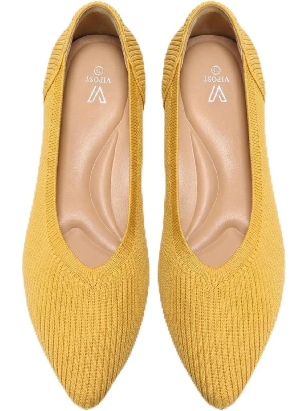 Comfortable Foldable Knit Ballet Flats for Women - Pointed Toe, Stylish